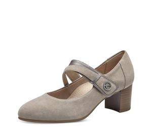 Tamaris Comfort Escarpins Mary Jane Femme Cuir à Bride, Stone, 38 EU
