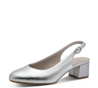 Tamaris Comfort escarpins slingback femme cuir élégants, Silver, 37 EU