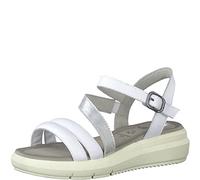 Tamaris Comfort Femme 8-88202-20 Sandale Plate, Blanc/Argent, 42 EU Large