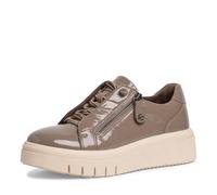 Tamaris Comfort Femmes 8-83717-41 Chaussure Confortable Multilargeur Confortable Athlétique Laces Élastique Fermeture éclair latérale Chaussures de Sport, Couleur : Taupe, 41 EU Weit
