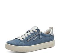 Tamaris Comfort Femmes Baskets Plates avec Fermeture éclair Loisirs, Bleu (Denim Nubuc), 39 EU