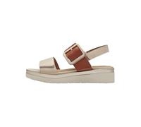 TAMARIS Comfort Femmes Sableales Plates en Cuir avec Boucle, Mehrfarbig (Ivory Comb), 40 EU
