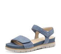 Tamaris Comfort Femmes Sableales Plates en Cuir avec Fermeture Velcro, Bleu (Denim Nubuc), 39 EU