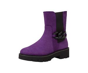 Tamaris Comfort Fit 8-85417-41 Comfort Fit Bottines tendance en cuir avec chaîne pour le quotidien, lilas, 41 EU Large