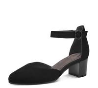 Tamaris Comfort Mary Jane Femme à Bride Cuir élégants, Black Suede, 38 EU