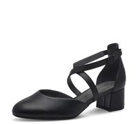Tamaris Comfort Mary Jane femme cuir avec fermeture velcro, Black Nappa, 37 EU