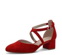 Tamaris Comfort Mary Jane femme cuir avec fermeture velcro, Red Suede, 40 EU