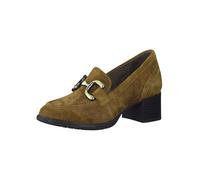 Tamaris Comfort mocassins femme à talon cuir bloc confort fit, Camel Suede, 36 EU