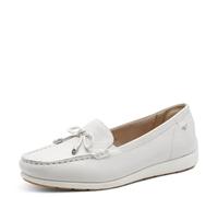 Tamaris Comfort mocassins femme cuir avec nœud, White Nappa, 41 EU