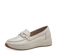 Tamaris Comfort Mocassins Femme Cuir Confortables, Creme Patent, 39 EU
