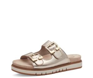 Tamaris Comfort Mules Femme Cuir avec Boucles, Lt Gold, 38 EU