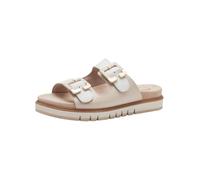 Tamaris Comfort Mules Femme Cuir avec Boucles, White/Beige, 37 EU