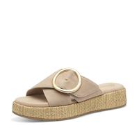 Tamaris Comfort mules femme cuir avec fermeture velcro, Beige, 40 EU