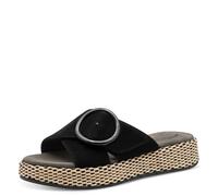 Tamaris Comfort mules femme cuir avec fermeture velcro, Black, 36 EU