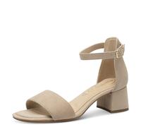 TAMARIS COMFORT Sableales à talon en cuir pour femmes avec lanière ajustable, Beige (Beige Suede), 41 EU