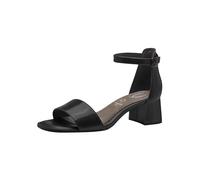 TAMARIS COMFORT Sableales à talon en cuir pour femmes avec lanière ajustable, Noir (Noir Nappa), 38 EU