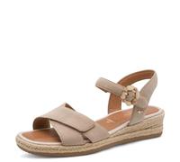 Tamaris Comfort Sandales compensées réglables pour femme en daim beige Taille 41 EU