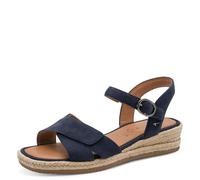Tamaris Comfort Sandales compensées réglables pour femme - En daim bleu marine - 36 EU
