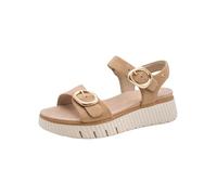 Tamaris Comfort Sandales compensées réglables pour femme en daim camel 39 EU