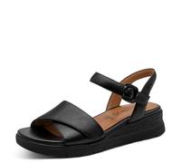 Tamaris Comfort Sandales compensées réglables pour femme - Noir uni - Taille 40 EU