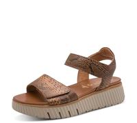 Tamaris Comfort Sandales compensées réglables pour femme - Sable cognac - Taille 38 EU