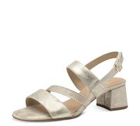 Tamaris Comfort sandales femme à talon avec détails pailletés élégantes, Cloudy Gold, 41 EU