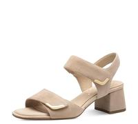 Tamaris Comfort sandales femme à talon cuir à talon bloc, Beige Suede, 38 EU