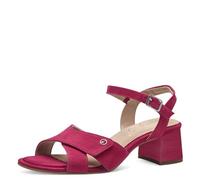 Tamaris Comfort Sandales Femme à Talon Cuir avec Bride réglable, Fuxia Suede, 37 EU