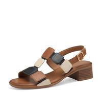 Tamaris Comfort Sandales Femme à Talon Cuir avec Bride réglable, Navy Comb, 38 EU
