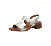 Tamaris Comfort sandales femme à talon cuir avec bride réglable, White/Silver, 40 EU