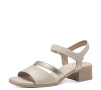 Tamaris Comfort Sandales Femme à Talon Cuir avec Fermeture Velcro, Ivory, 37 EU