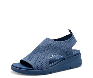 Tamaris Comfort sandales femme à talon élastiques vegan, Denim, 40 EU