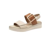 Tamaris Comfort Sandales Plates Femme Cuir avec Boucle, Ivory Comb, 42 EU