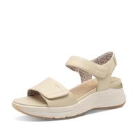 Tamaris Comfort sandales plates femme cuir avec fermeture velcro, Beige, 40 EU
