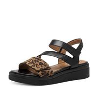 Tamaris Femme Comfort Damen Keilsandale Multiadjustable Sandale cale, Black Leo, 37 EU