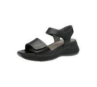 Tamaris Comfort sandales plates femme cuir avec fermeture velcro, Black Uni, 39 EU