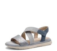 Tamaris Comfort sandales plates femme cuir avec fermeture velcro, Lt Blue Comb, 39 EU