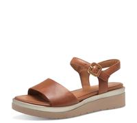 Tamaris Comfort sandales plates femme cuir avec fermeture velcro, Nut, 39 EU