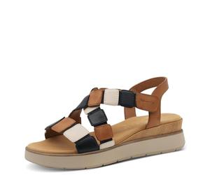 Tamaris Comfort sandales plates femme cuir été, Cognac Comb, 40 EU