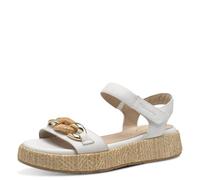 Tamaris Comfort sandales plates femme cuir plateformes, White, 40 EU