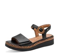 Tamaris Sandales Comfort compensées en cuir pour femme - Noir Taille 39