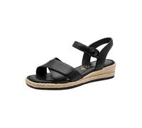 Tamaris Comfort Wedge/Plat Sand Sandales compensées réglables pour femme Noir Nappa 37 EU