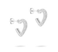 Tamaris Créoles en forme de cœur TJ-0549-E-15 en argent 925, 1,5 cm, Argent, Zircone cubique