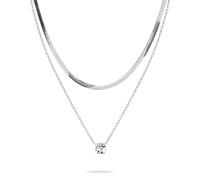 Tamaris Ensemble de colliers en argent TS-0035-NN, 50, Acier inoxydable, Pierre de verre.