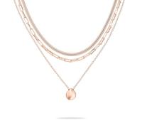 Tamaris Ensemble de colliers superposés pour femme, collier portable individuellement et taille réglable, étanche en acier inoxydable, 50 cm, Acier inoxydable, Pas de gemme