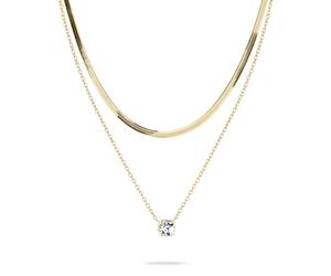 Tamaris Ensemble de colliers TS-0036-NN IP Gold, 50, Acier inoxydable, Pierre de verre.