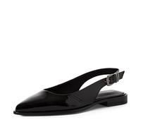 Tamaris Escarpin à bride arrière plat pour femme en cuir noir 38 EU