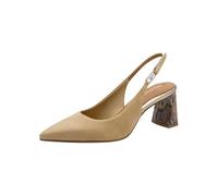 Tamaris Escarpin à bride arrière pour femme à talon bloc en cuir beige 37 EU