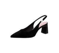 Tamaris Escarpin à bride arrière pour femme à talon bloc en cuir noir 38 EU