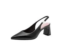 Tamaris Escarpin à bride arrière pour femme à talon bloc en cuir noir 39 EU
